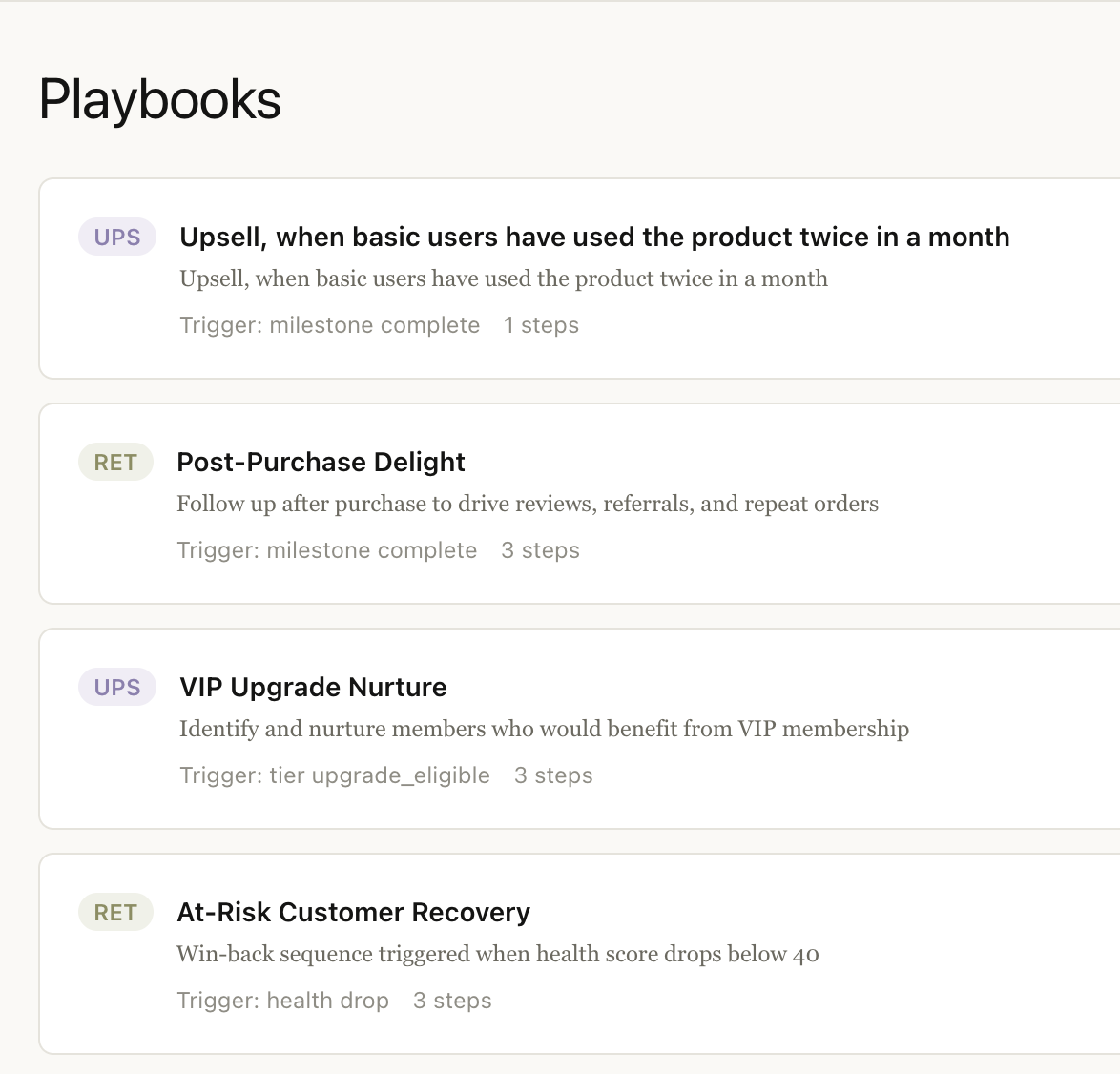 Tuvix CSM — Automated Playbooks for retention and upsell